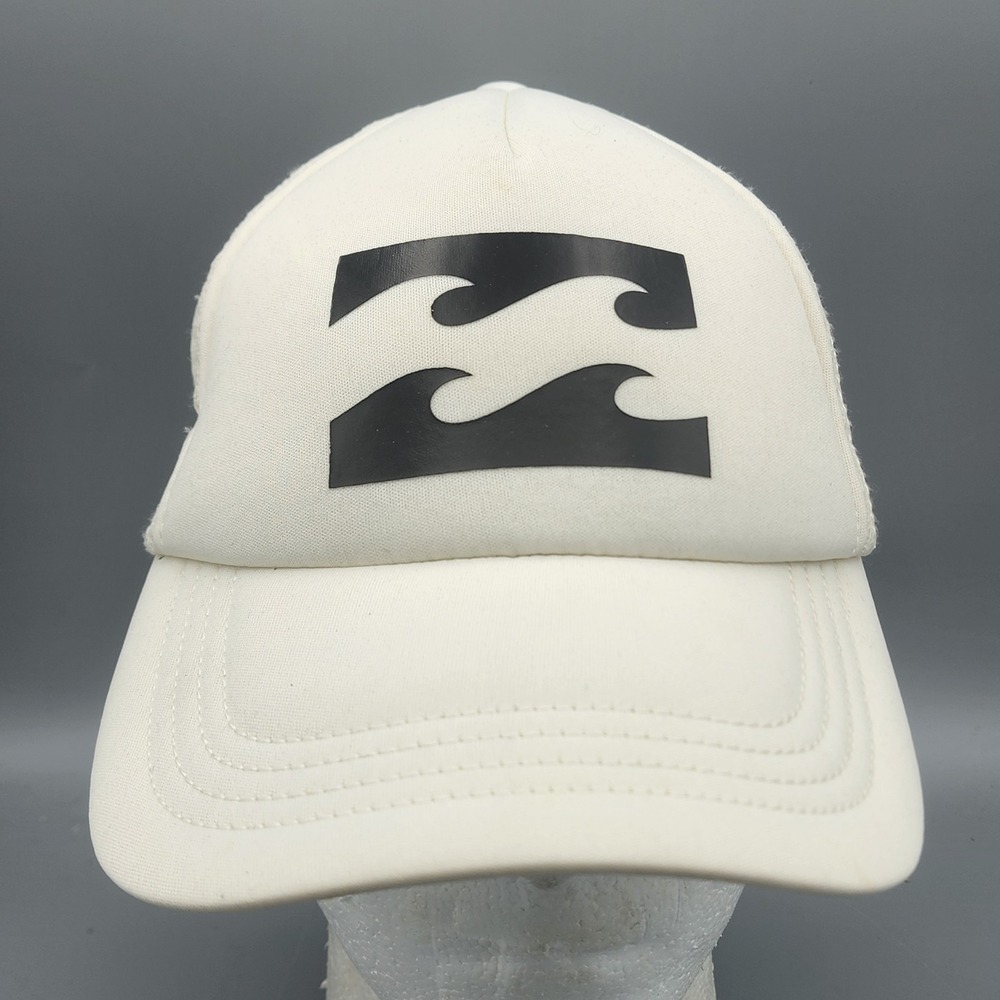 Billabong Men's Classic‎ Trucker Hat Mesh Back Snapback White One Size Logo Surf